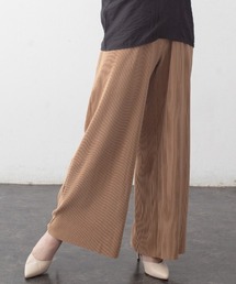カット可能細プリーツワイドパンツ