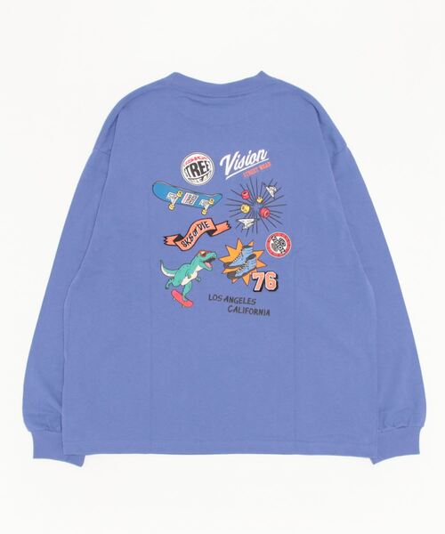 VISION STREET WEAR(ヴィジョンストリートウェア)の「VISION STREET WEAR/ヴィジョンストリートウエア ワンポイントロゴ刺繍 バックプリント ロンT メンズ レディース(Tシャツ/カットソー・メンズ・ホワイト/ブラック/パープル/ブルー/クリーム/スカイブルー・LL/M/L)」の12枚目の写真