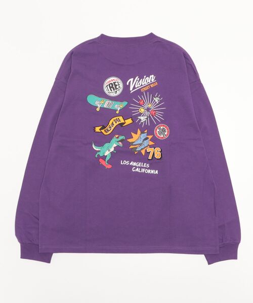 VISION STREET WEAR(ヴィジョンストリートウェア)の「VISION STREET WEAR/ヴィジョンストリートウエア ワンポイントロゴ刺繍 バックプリント ロンT メンズ レディース(Tシャツ/カットソー・メンズ・ホワイト/ブラック/パープル/ブルー/クリーム/スカイブルー・LL/M/L)」の13枚目の写真