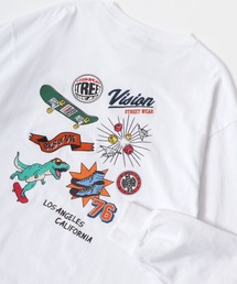 VISION STREET WEAR/ヴィジョンストリートウエア ワンポイントロゴ刺繍 バックプリント ロンT メンズ レディース