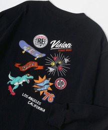 VISION STREET WEAR/ヴィジョンストリートウエア ワンポイントロゴ刺繍 バックプリント ロンT メンズ レディース