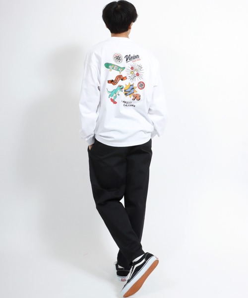 VISION STREET WEAR(ヴィジョンストリートウェア)の「VISION STREET WEAR/ヴィジョンストリートウエア ワンポイントロゴ刺繍 バックプリント ロンT メンズ レディース(Tシャツ/カットソー・メンズ・ホワイト/ブラック/パープル/ブルー/クリーム/スカイブルー・LL/M/L)」の21枚目の写真
