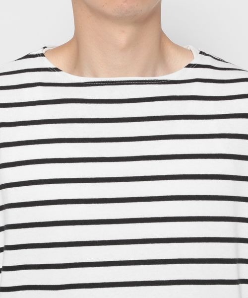 LOWRYS FARM（ローリーズファーム）の「ＵＳＡＢＩＧボーダー　124957（Tシャツ/カットソー・メンズ・ホワイト/ブラック/ブラウン・MEDIUM/LARGE）」の8枚目の写真