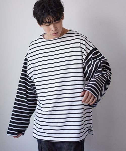 LOWRYS FARM（ローリーズファーム）の「ＵＳＡＢＩＧボーダー　124957（Tシャツ/カットソー・メンズ・ホワイト/ブラック/ブラウン・MEDIUM/LARGE）」の22枚目の写真