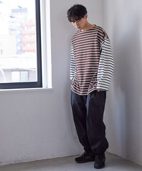 LOWRYS FARM（ローリーズファーム）の「ＵＳＡＢＩＧボーダー　124957（Tシャツ/カットソー・メンズ・ホワイト/ブラック/ブラウン・MEDIUM/LARGE）」の18枚目の写真