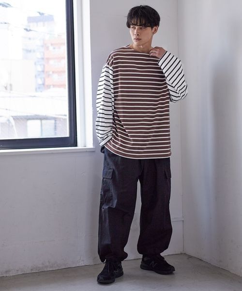 LOWRYS FARM（ローリーズファーム）の「ＵＳＡＢＩＧボーダー　124957（Tシャツ/カットソー・メンズ・ホワイト/ブラック/ブラウン・MEDIUM/LARGE）」の17枚目の写真