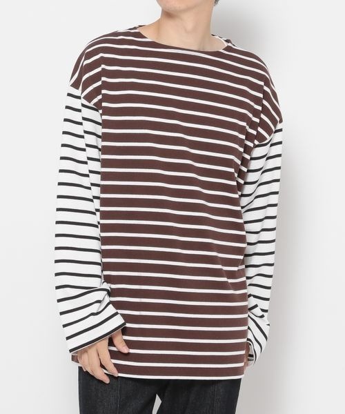 LOWRYS FARM（ローリーズファーム）の「ＵＳＡＢＩＧボーダー　124957（Tシャツ/カットソー・メンズ・ホワイト/ブラック/ブラウン・MEDIUM/LARGE）」の16枚目の写真