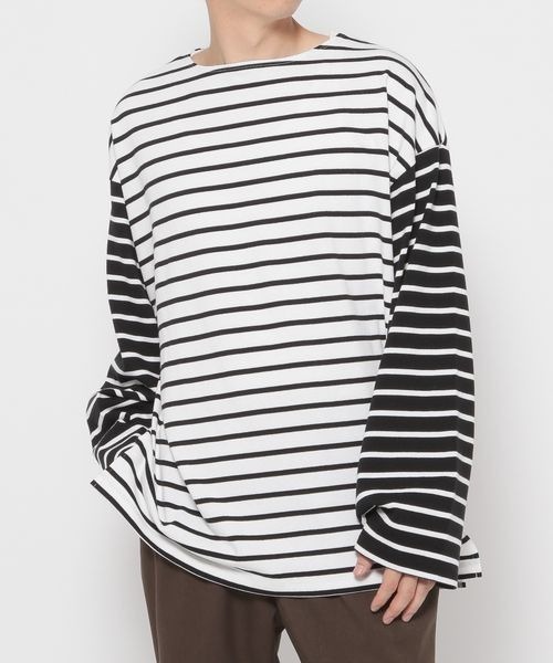 LOWRYS FARM（ローリーズファーム）の「ＵＳＡＢＩＧボーダー　124957（Tシャツ/カットソー・メンズ・ホワイト/ブラック/ブラウン・MEDIUM/LARGE）」の14枚目の写真