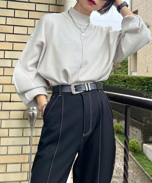 PAGEBOY（ページボーイ）の「12Gボリュームスリーブプルオーバー（Tシャツ/カットソー・レディース・ブラック/オフホワイト/オレンジ/ブルー系その他/グレイッシュベージュ/ピンク/ターコイズブルー/ダークオレンジ・FREE）」の15枚目の写真