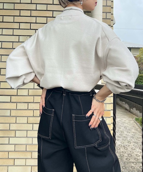 PAGEBOY（ページボーイ）の「12Gボリュームスリーブプルオーバー（Tシャツ/カットソー・レディース・ブラック/オフホワイト/オレンジ/ブルー系その他/グレイッシュベージュ/ピンク/ターコイズブルー/ダークオレンジ・FREE）」の16枚目の写真