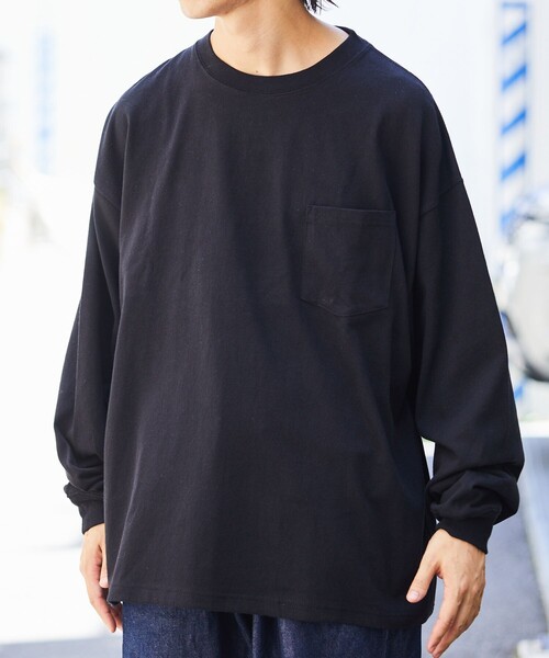 FREAK'S STORE（フリークスストア）の「WEB限定 ビッグシルエット マックスウェイト ロングスリーブ クルーネックTシャツ/ロンT/ヘビーウェイト（Tシャツ/カットソー・メンズ・ホワイト/ブラック/アッシュグレー/グレイッシュベージュ/ダークグリーン/ネイビー・SMALL/MEDIUM/LARGE）」の3枚目の写真