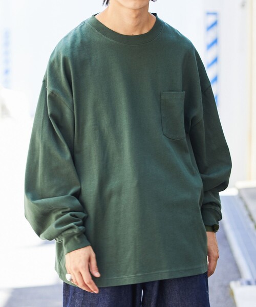 FREAK'S STORE（フリークスストア）の「WEB限定 ビッグシルエット マックスウェイト ロングスリーブ クルーネックTシャツ/ロンT/ヘビーウェイト（Tシャツ/カットソー・メンズ・ホワイト/ブラック/アッシュグレー/グレイッシュベージュ/ダークグリーン/ネイビー・SMALL/MEDIUM/LARGE）」の13枚目の写真