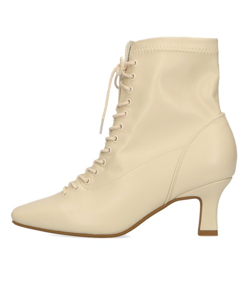 ORiental TRaffic（オリエンタルトラフィック）の「レースアップストレッチミドルブーツ 21420（ブーツ・レディース・ホワイト/ブラック/ガンメタ・LL/S/M/L/3L/SS）」の6枚目の写真