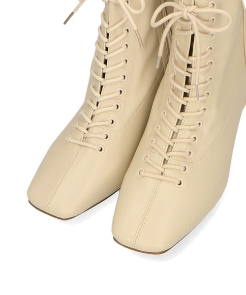 ORiental TRaffic（オリエンタルトラフィック）の「レースアップストレッチミドルブーツ 21420（ブーツ・レディース・ホワイト/ブラック/ガンメタ・LL/S/M/L/3L/SS）」の10枚目の写真