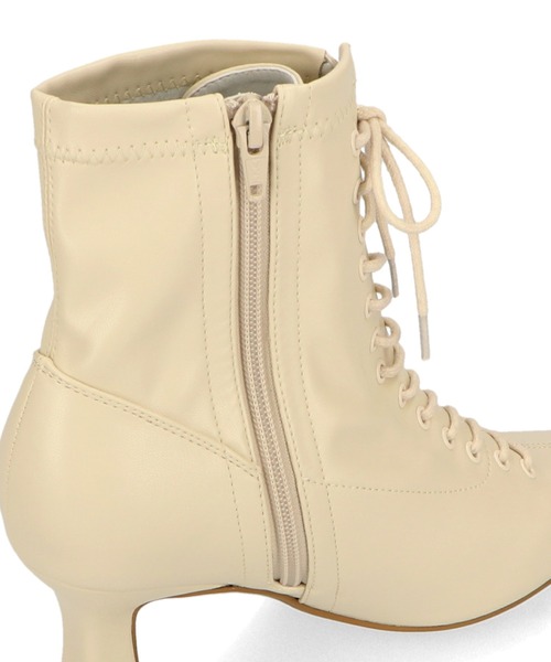 ORiental TRaffic（オリエンタルトラフィック）の「レースアップストレッチミドルブーツ 21420（ブーツ・レディース・ホワイト/ブラック/ガンメタ・LL/S/M/L/3L/SS）」の11枚目の写真