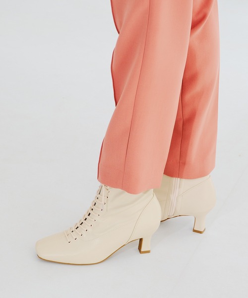 ORiental TRaffic（オリエンタルトラフィック）の「レースアップストレッチミドルブーツ 21420（ブーツ・レディース・ホワイト/ブラック/ガンメタ・LL/S/M/L/3L/SS）」の14枚目の写真