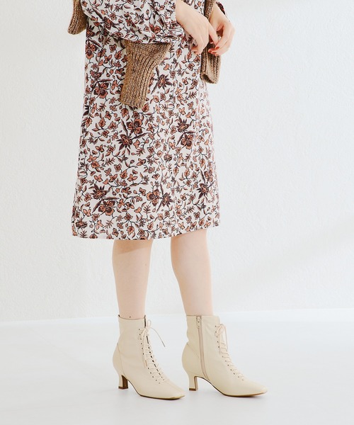 ORiental TRaffic（オリエンタルトラフィック）の「レースアップストレッチミドルブーツ 21420（ブーツ・レディース・ホワイト/ブラック/ガンメタ・LL/S/M/L/3L/SS）」の15枚目の写真