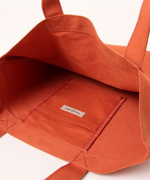 Samansa Mos2（サマンサ モスモス）の「キャンバスロゴトートバッグ（ハンドバッグ・レディース・ベージュ/オレンジ/チャコール・ﾌﾘ-）」の6枚目の写真