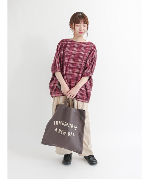 Samansa Mos2（サマンサ モスモス）の「キャンバスロゴトートバッグ（ハンドバッグ・レディース・ベージュ/オレンジ/チャコール・ﾌﾘ-）」の12枚目の写真