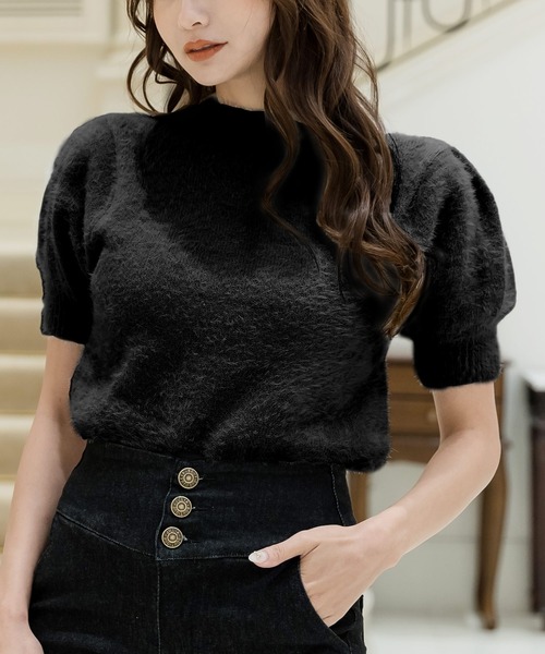 gucci シャギーニット　半袖ニット　トップス ジュリアブティック JULIA BOUTIQUE シャギータッチ半袖ニットトップス