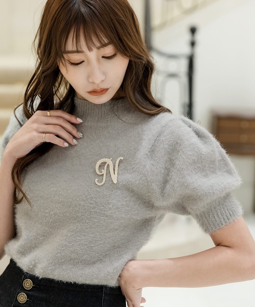 Drawer 半袖ニット PROPORTION BODY DRESSING ニット セーター ダイヤ柄半袖ニット