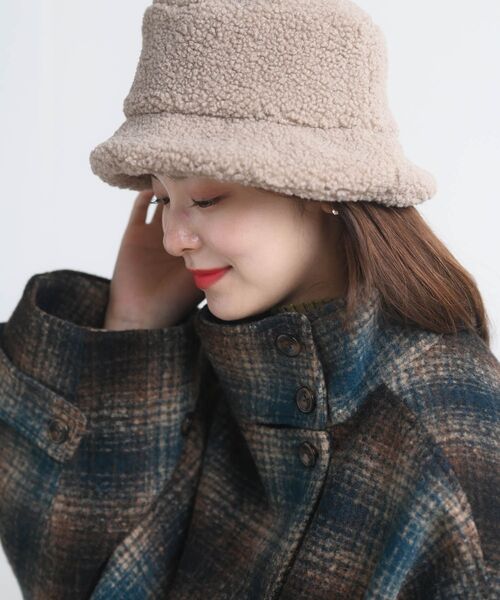 rps（アールピーエス）の「チェック柄ショート丈スタンドカラーコート（その他アウター・レディース・ブラウン/グリーン・M/L）」の14枚目の写真