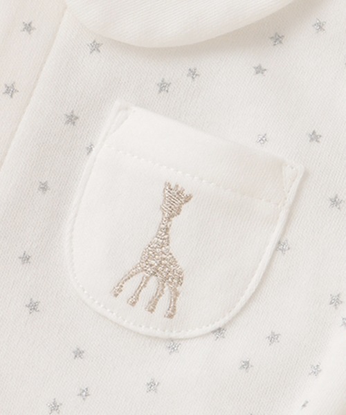 Sophie la girafe（ソフィーラジラフ）の「スターダストスムース長袖ボディスーツ【日本製】（肌着・キッズ・オフホワイト・80ｃｍ/70cm）」の7枚目の写真