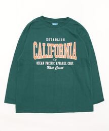 Ocean Pacific/オーシャンパシフィック コットン カリフォルニア カレッジ ロゴ プリント ドロップショルダー クルーネック 長袖 Tシャツ ロンT