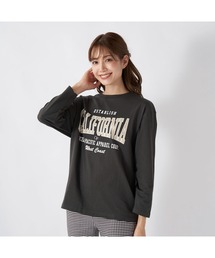 Ocean Pacific/オーシャンパシフィック コットン カリフォルニア カレッジ ロゴ プリント ドロップショルダー クルーネック 長袖 Tシャツ ロンT