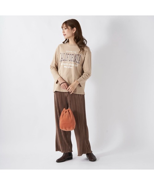 Ocean Pacific(オーシャンパシフィック)の「Ocean Pacific/オーシャンパシフィック コットン カリフォルニア カレッジ ロゴ プリント ドロップショルダー クルーネック 長袖 Tシャツ ロンT(Tシャツ/カットソー・レディース・ベージュ/グリーン/ホワイト/ヘザーグレー/チャコールグレー・L/M/XL)」の21枚目の写真