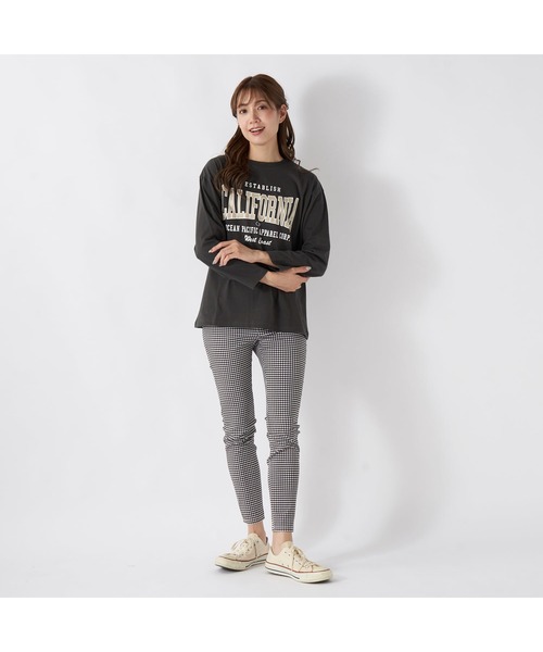 Ocean Pacific(オーシャンパシフィック)の「Ocean Pacific/オーシャンパシフィック コットン カリフォルニア カレッジ ロゴ プリント ドロップショルダー クルーネック 長袖 Tシャツ ロンT(Tシャツ/カットソー・レディース・ベージュ/グリーン/ホワイト/ヘザーグレー/チャコールグレー・L/M/XL)」の13枚目の写真