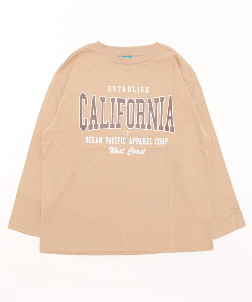 Ocean Pacific(オーシャンパシフィック)の「Ocean Pacific/オーシャンパシフィック コットン カリフォルニア カレッジ ロゴ プリント ドロップショルダー クルーネック 長袖 Tシャツ ロンT(Tシャツ/カットソー・レディース・ベージュ/グリーン/ホワイト/ヘザーグレー/チャコールグレー・L/M/XL)」の7枚目の写真