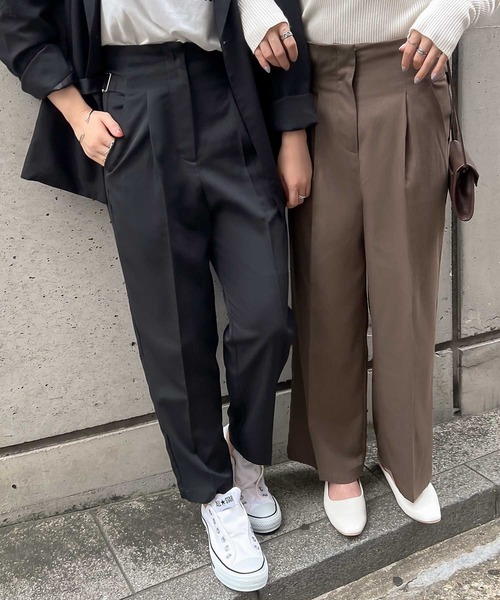 Petitle（プチレ）の「[ 低身長向けサイズ ] 選べるシルエットウエストベルトデザインパンツ（その他パンツ・レディース・ベージュ系/ブラウン/ブラウン系/ブラック/ベージュ系1/ブラック系/カーキ系/カーキ・PM/M/2M/1M）」の16枚目の写真