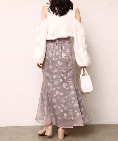 one after another NICE CLAUP（ワンアフターアナザーナイスクラップ）の「フラワープリントオーガンジースカート（スカート・レディース・アイボリー/モカ/ブラウン系その他/グリーン系その他・SMALL/MEDIUM）」の13枚目の写真