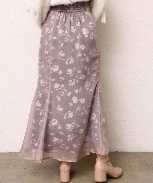 one after another NICE CLAUP（ワンアフターアナザーナイスクラップ）の「フラワープリントオーガンジースカート（スカート・レディース・アイボリー/モカ/ブラウン系その他/グリーン系その他・SMALL/MEDIUM）」の20枚目の写真