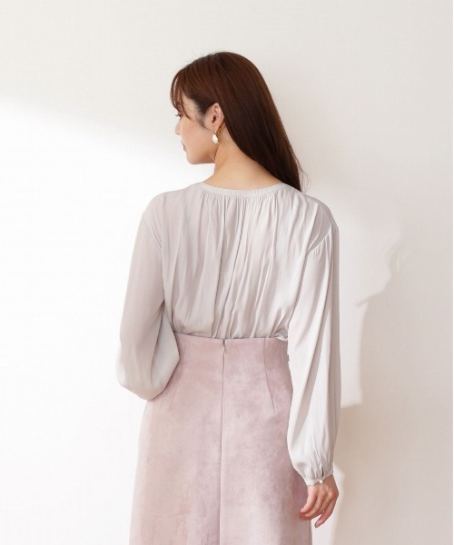 PROPORTION BODY DRESSING（プロポーションボディドレッシング）の「パール釦スキッパーカッセンブラウス / 1212210003（シャツ/ブラウス・レディース・ネイビー/グレー/ホワイト系その他・FREE）」の10枚目の写真