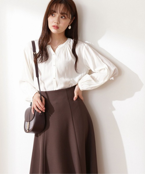 PROPORTION BODY DRESSING（プロポーションボディドレッシング）の「パール釦スキッパーカッセンブラウス / 1212210003（シャツ/ブラウス・レディース・ネイビー/グレー/ホワイト系その他・FREE）」の7枚目の写真