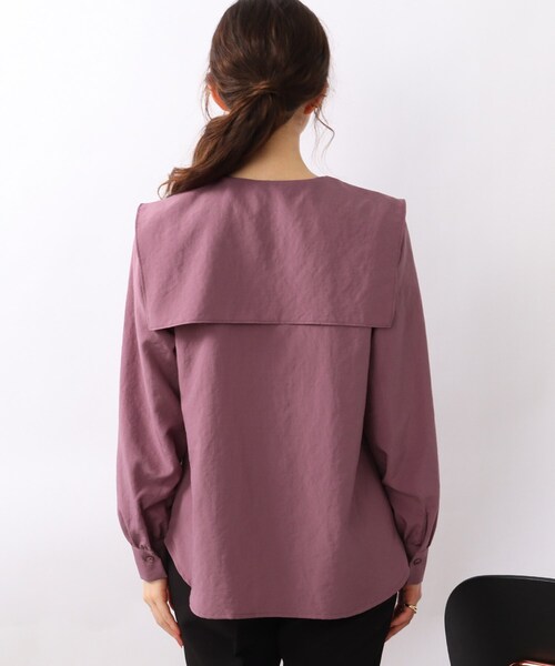 DRESKIP（ドレスキップ）の「◆大人かわいい着こなしに！ビッグ襟セ－ラカラ－ブラウス（シャツ/ブラウス・レディース・ナチュラル/ブラック/ピンク系・02/03）」の6枚目の写真