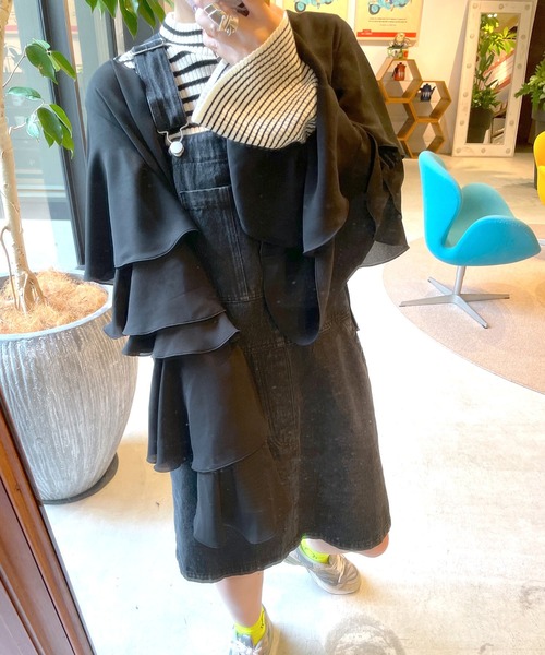 Alley by w closet(アリーバイダブルクローゼット)の「【前後2WAY/Alley】フリフリフラメンコブラウス(シャツ/ブラウス・レディース・ブラック/オフホワイト・FREE)」の20枚目の写真