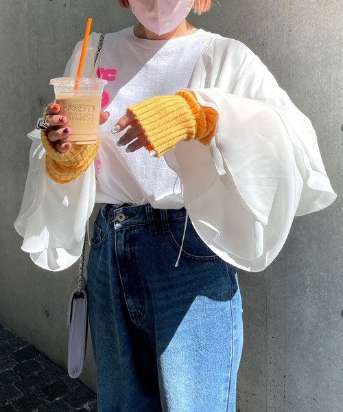 Alley by w closet(アリーバイダブルクローゼット)の「【前後2WAY/Alley】フリフリフラメンコブラウス(シャツ/ブラウス・レディース・ブラック/オフホワイト・FREE)」の9枚目の写真
