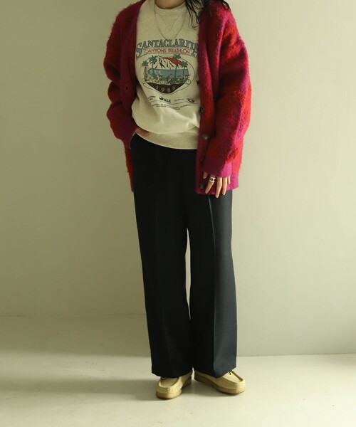 FREAK'S STORE（フリークスストア）の「アーガイルシャギーニットカーディガン（ニット/セーター・レディース・パープル/ブルーグリーン・ﾌﾘ-）」の10枚目の写真