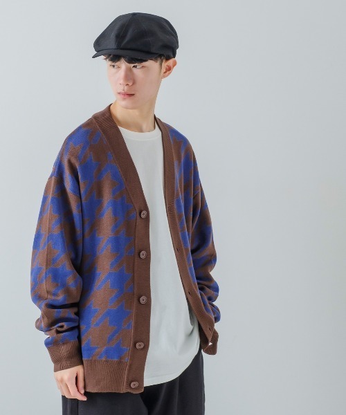 improves(インプローブス)の「【improves】千鳥格子柄 ニット カーディガン(カーディガン/ボレロ・メンズ・ブラウン/グリーン/ブラック/ラベンダー/ブルー/グレー・LARGE/MEDIUM)」の19枚目の写真