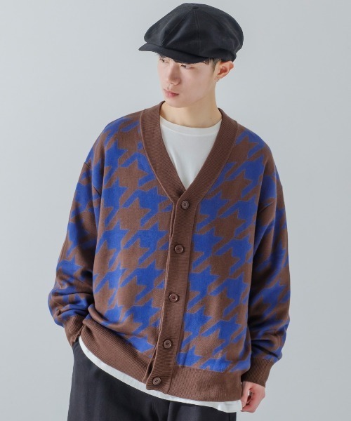improves(インプローブス)の「【improves】千鳥格子柄 ニット カーディガン(カーディガン/ボレロ・メンズ・ブラウン/グリーン/ブラック/ラベンダー/ブルー/グレー・LARGE/MEDIUM)」の21枚目の写真