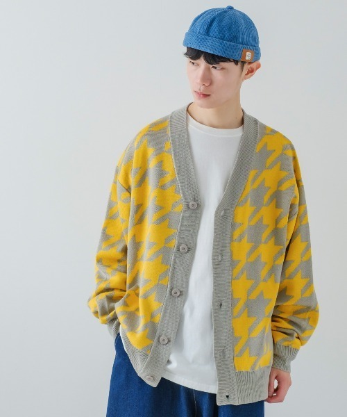 improves(インプローブス)の「【improves】千鳥格子柄 ニット カーディガン(カーディガン/ボレロ・メンズ・ブラウン/グリーン/ブラック/ラベンダー/ブルー/グレー・LARGE/MEDIUM)」の15枚目の写真