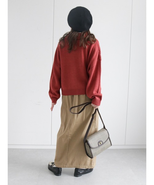 ehka sopo（エヘカソポ）の「襟付透かし編みカーディガン（カーディガン/ボレロ・レディース・グリーン/レッド/キナリ/ブラック・ﾌﾘ-）」の9枚目の写真