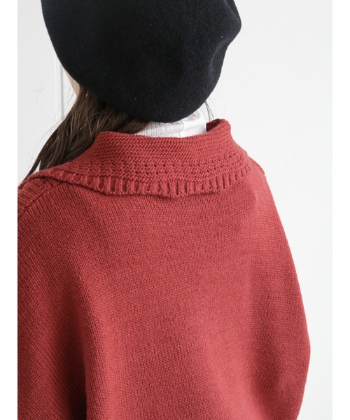 ehka sopo（エヘカソポ）の「襟付透かし編みカーディガン（カーディガン/ボレロ・レディース・グリーン/レッド/キナリ/ブラック・ﾌﾘ-）」の14枚目の写真