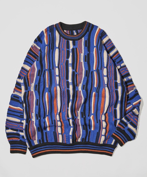 ADPOSION（アドポーション）の「3Dジャガードニット（ニット/セーター・メンズ・ブラック/ネイビー/グリーン・MEDIUM/LARGE）」の8枚目の写真