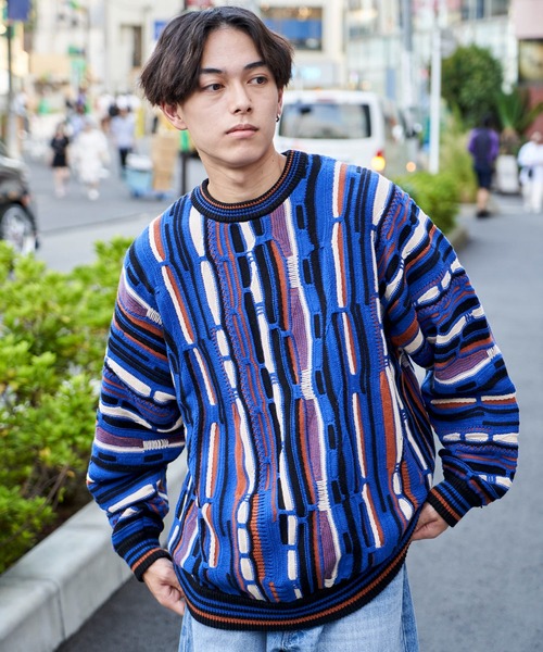 ADPOSION（アドポーション）の「3Dジャガードニット（ニット/セーター・メンズ・ブラック/ネイビー/グリーン・MEDIUM/LARGE）」の17枚目の写真