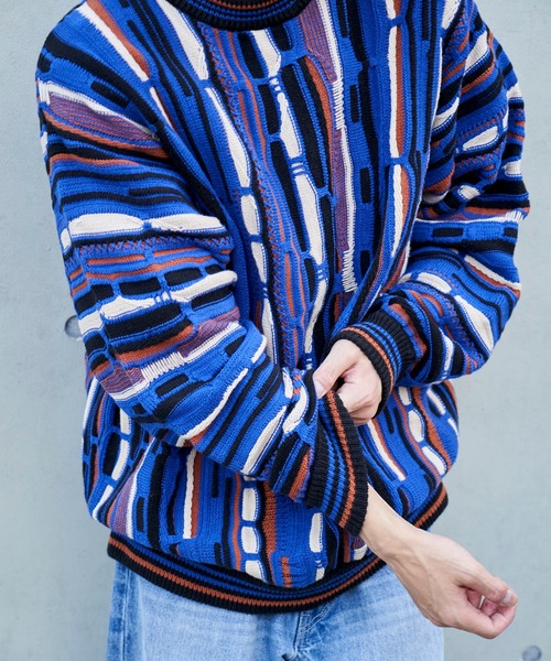 ADPOSION（アドポーション）の「3Dジャガードニット（ニット/セーター・メンズ・ブラック/ネイビー/グリーン・MEDIUM/LARGE）」の20枚目の写真