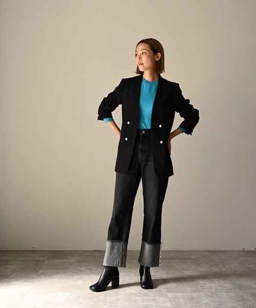 herin パールボタンジャケット HERENCIA（ヘレンチア）の「ノーカラー パールボタン ジャケット（ノー